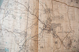 Detailed view of Elmsford, NY on the antique map, highlighting the aged, creased paper.