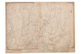 Antique Stamford and Darien CT map, circa 1908, with detailed cartography on aged beige paper.