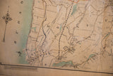 Antique map detail of Tarrytown, East View, and the map's lower border legend.