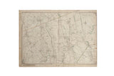 Antique Pound Ridge NY and New Canaan CT map, circa 1908, with beige and green cartography.