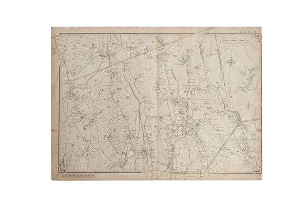 Vintage Map of Pound Ridge NY and New Canaan CT // ONH Item 6635