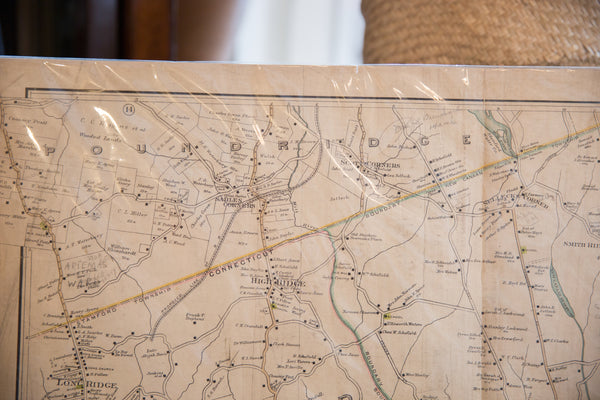 Vintage Map of Pound Ridge NY and New Canaan CT // ONH Item 6635 Image 2