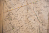 Section of the antique map showing Westchester and New Canaan boundary with properties.