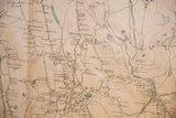 Antique map section highlighting New Canaan borough, Lake Wamiana, and local roads.