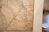 Detail of the antique Pound Ridge map showing 'Four Corners' and 'New Line' sections.
