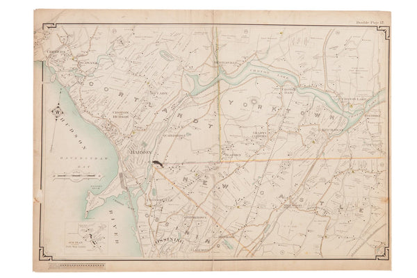 Antique Cortlandt, Yorktown, New Castle NY Map // ONH Item 6636