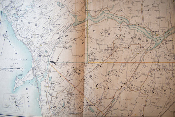 Antique Cortlandt, Yorktown, New Castle NY Map // ONH Item 6636 Image 1