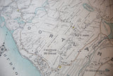 Antique Northern Westchester map section, highlighting Croton-on-Hudson and blue river.