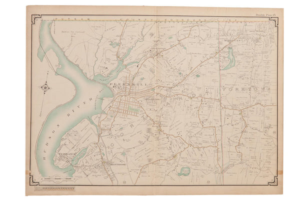 Antique Peekskill, Cortlandt, Yorktown New York Map // ONH Item 6639