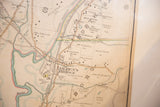 Antique map detail of Golden's Bridge village, river, roads, and structures, circa 1908.