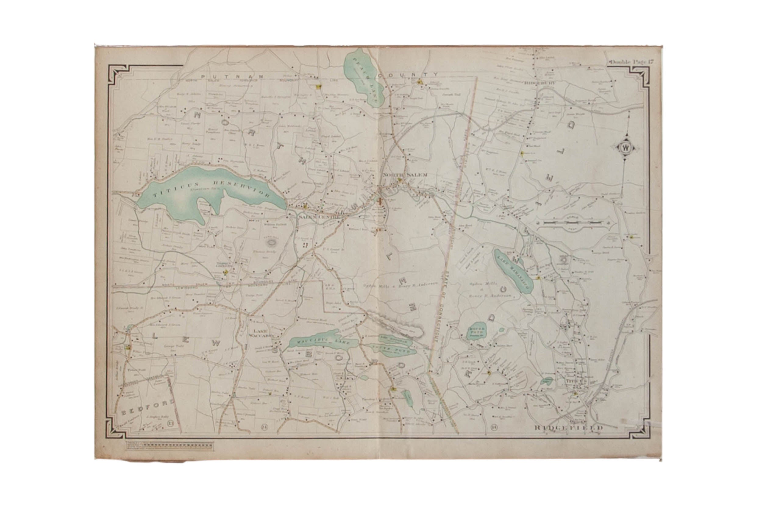 Vintage Map of Waccabuc, New York Old New House Wall Art 6641