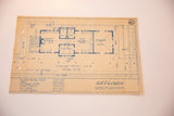 Aged Katonah blueprint, upper right corner, with blue lines and circled 46.