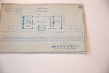Upper-left corner of the vintage Chappaqua Train Station blueprint, showing notes and room layouts.