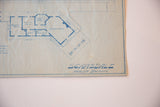 Scarsdale Harlem Division text on aged blue vintage blueprint with creasing.
