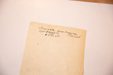 Handwritten construction specifications on aged vintage Scarsdale blueprint.