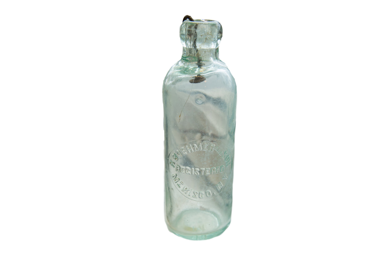 Antique Blue Glass Bottle Mount Kisco NY // ONH Item 6646