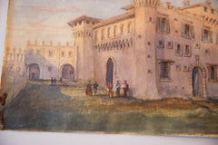 Antique Florence Castle Watercolor Painting / ONH Item 6647 Image 2