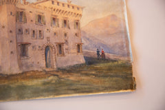 Antique Florence Castle Watercolor Painting / ONH Item 6647 Image 3