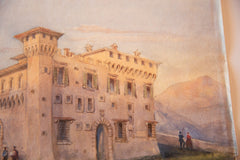 Antique Florence Castle Watercolor Painting / ONH Item 6647 Image 4