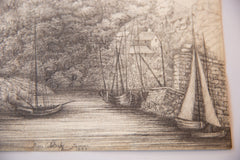 Antique Calstock Plymouth Ship Sketch / ONH Item 6648 Image 2