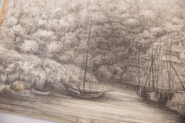 Antique Calstock Plymouth Ship Sketch / ONH Item 6648 Image 4