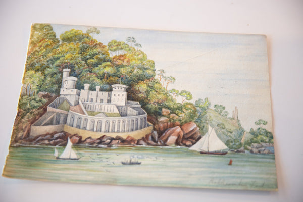 Antique Picklecombe Fort Watercolor Painting / ONH Item 6650 Image 1