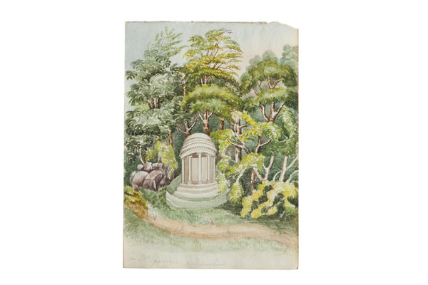 Antique Watercolor Painting / ONH Item 6651