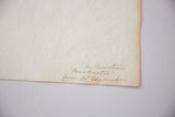 Handwritten title 'The Mewstone Breakwater' on aged paper of the antique watercolor.