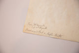 Handwritten provenance details from Mt. Edgecumbe Sept 15th Plymouth on aged paper.