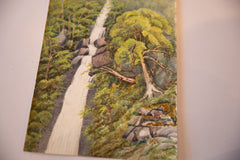 Antique England Lydford Gorge Waterfall Watercolor Painting / ONH Item 6656 Image 1