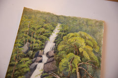 Antique England Lydford Gorge Waterfall Watercolor Painting / ONH Item 6656 Image 3