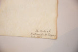 Aged cream paper from the antique watercolor painting, inscribed 