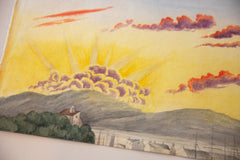 Sunset at Plymouth Watercolor Painting / ONH Item 6660 Image 2