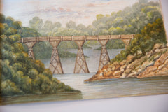 Railway Bridge Watercolor Painting / ONH Item 6662 Image 2