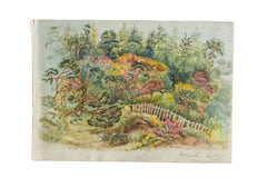 Boscombe Botanical Garden Antique Watercolor Painting / ONH Item 6665