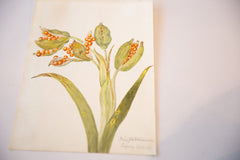 Iris Botanical Antique Watercolor Painting  / ONH Item 6666 Image 1