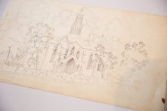Antique Sketch Church Wellington Somerset / ONH Item 6667 Image 2