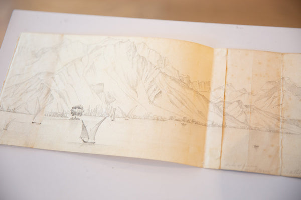 Antique Unfinished Sketch Seascape Baths of Hotel Biron / ONH Item 6668 Image 1