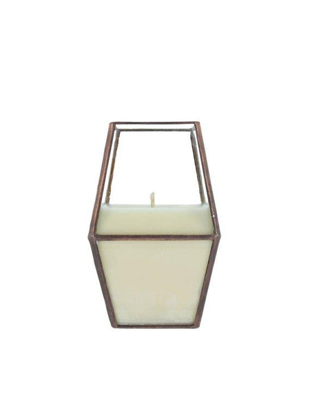 Copper Lantern Candle in Cabin Green // ONH Item 6673 Image 2