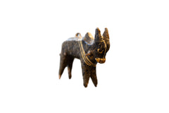 Vintage Wooden Bull Ornament // ONH Item 6690
