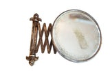 Antique Fleur De Lis Shaving Mirror, adjustable with metal patina and distressed mirror.