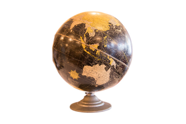 Mid Century Cram's George F Cram Black Globe // ONH Item 6702