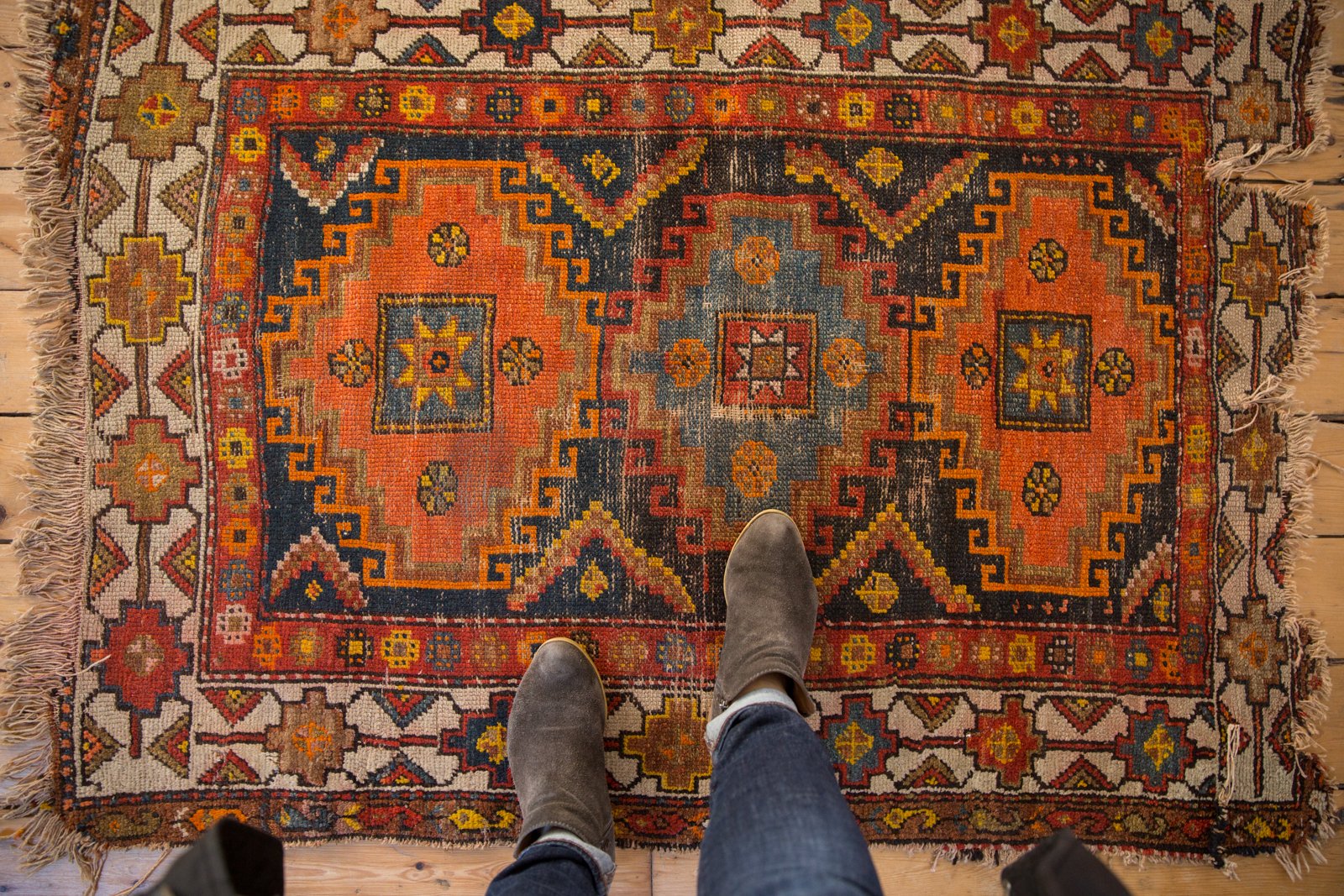 Vintage Caucasian Rug / ONH item 6714 image 1