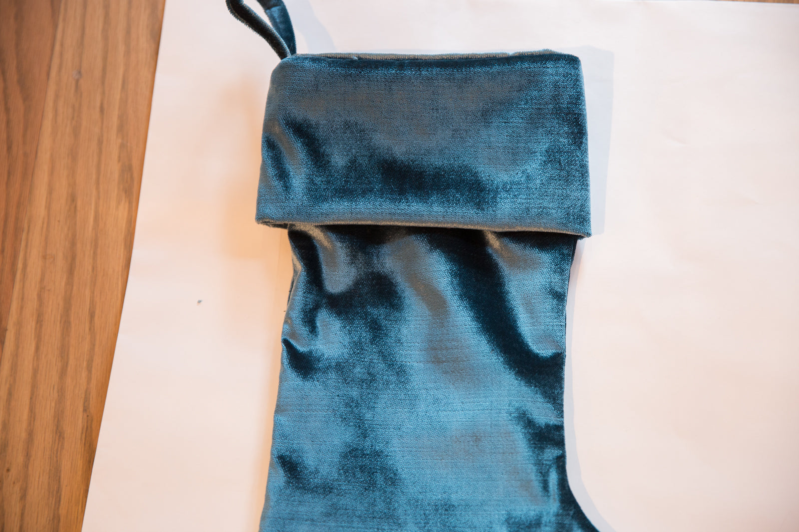 Made in USA Velvet Stocking Teal // ONH Item 6728 Image 1