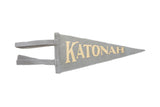 A grey wool felt mini pennant with 