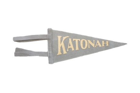 Katonah NY Mini Grey Felt Pennant // ONH Item 6735