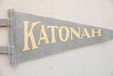 Soft grey wool felt and textured cream lettering on the Katonah NY pennant.