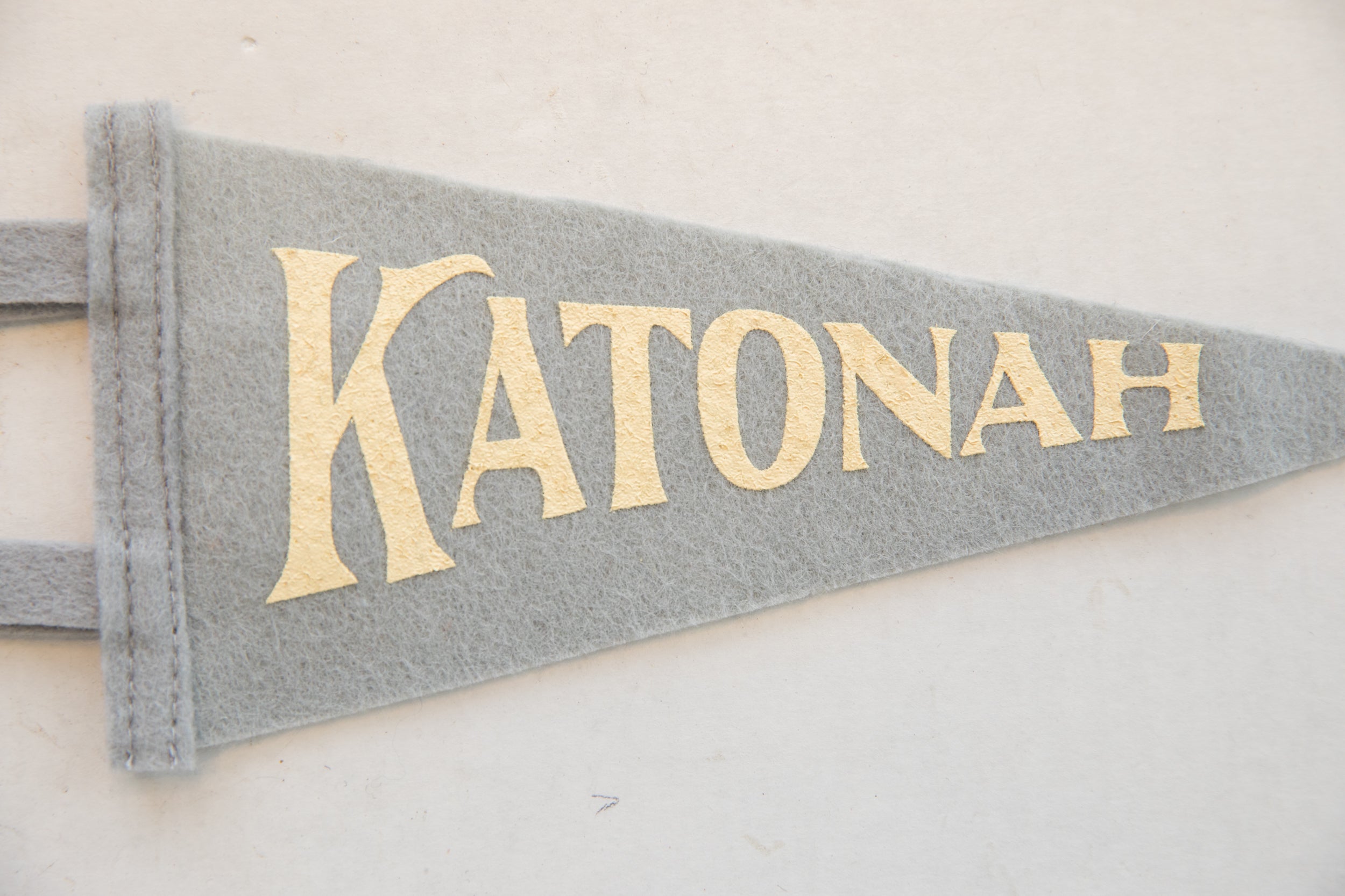 Katonah NY Mini Grey Felt Pennant // ONH Item 6735 Image 1
