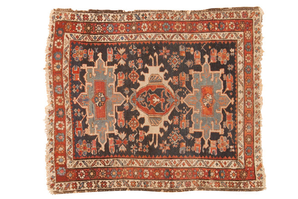 3.5x4 Antique Karaja Square Rug // ONH Item 6738