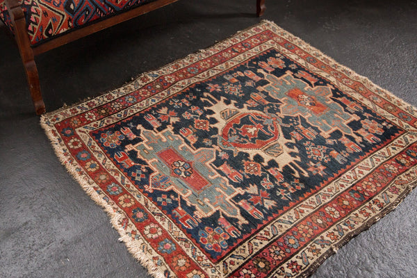 3.5x4 Antique Karaja Square Rug // ONH Item 6738 Image 2